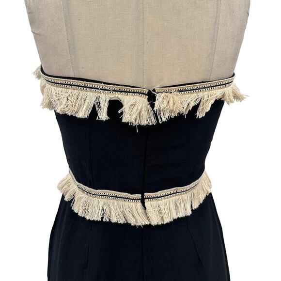 Selfie Leslie Bermuda Bandeau Tassel Trim Romper Black Size‎ US Large - Picture 9 of 13